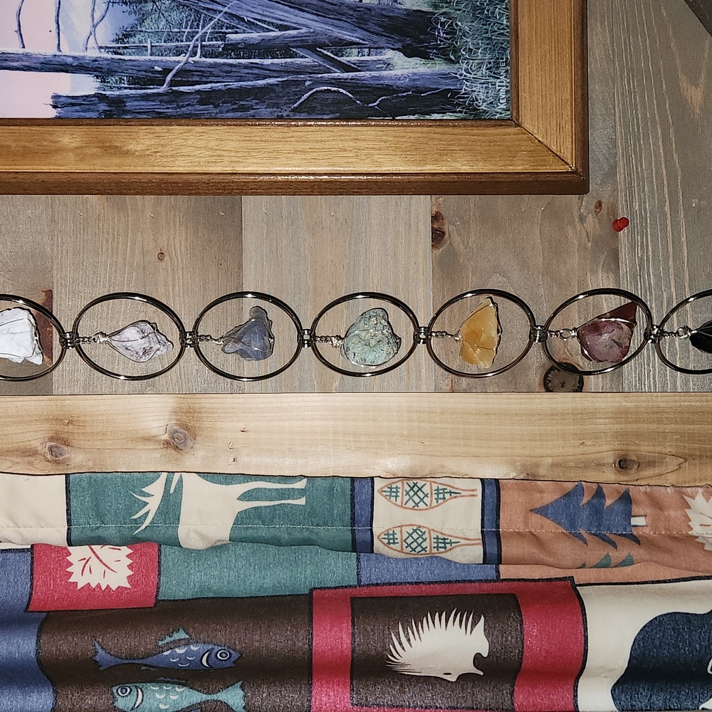 Silver Multi-Color Crystal Stone Chakra Hanging